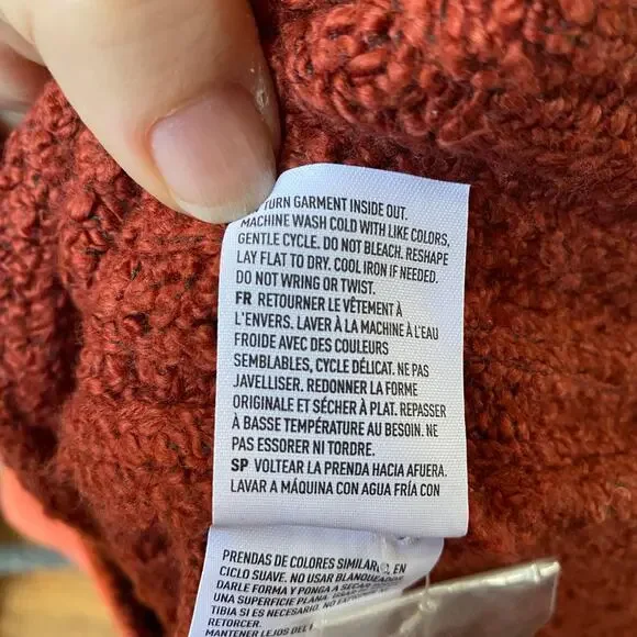 AEO Rust Orange Red Knit Cozy Cardigan Sweater Womens Size Large New - Picture 9 of 9